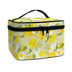 Vintage Daffodil Flower Pattern Print Travel Makeup Bag