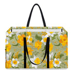 Vintage Daffodil Flower Pattern Print Utility Tote Bag