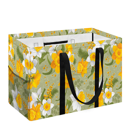 Vintage Daffodil Flower Pattern Print Utility Tote Bag