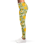 Vintage Daffodil Flower Pattern Print Women's Leggings
