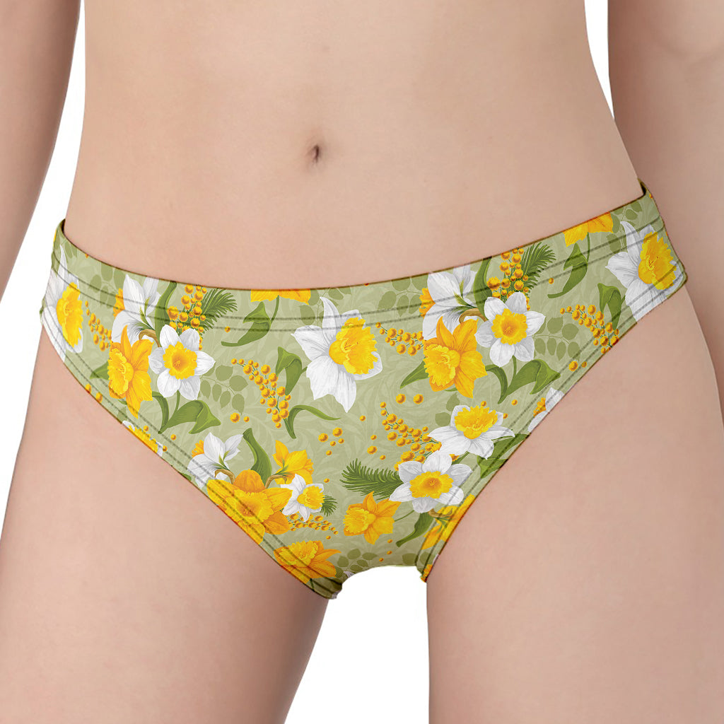 Vintage Daffodil Flower Pattern Print Women's Panties