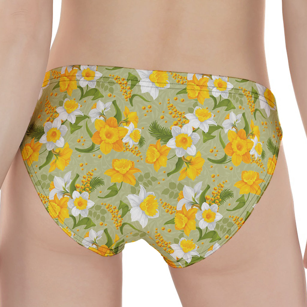 Vintage Daffodil Flower Pattern Print Women's Panties