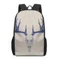 Vintage Deer Skull Print 17 Inch Backpack