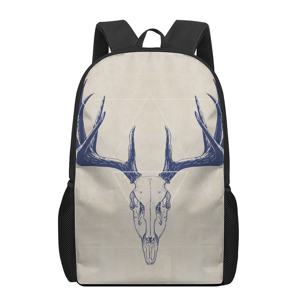 Vintage Deer Skull Print 17 Inch Backpack