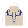 Vintage Deer Skull Print Adjustable Apron