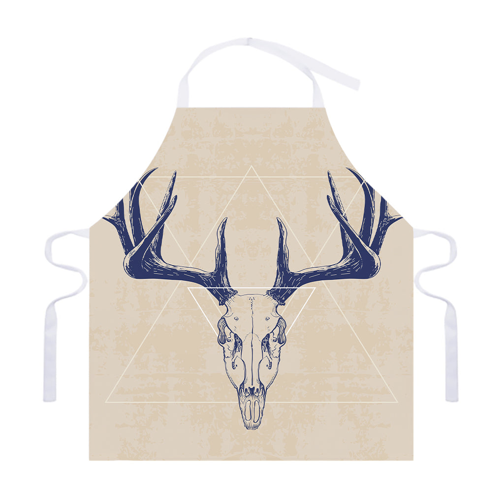 Vintage Deer Skull Print Adjustable Apron