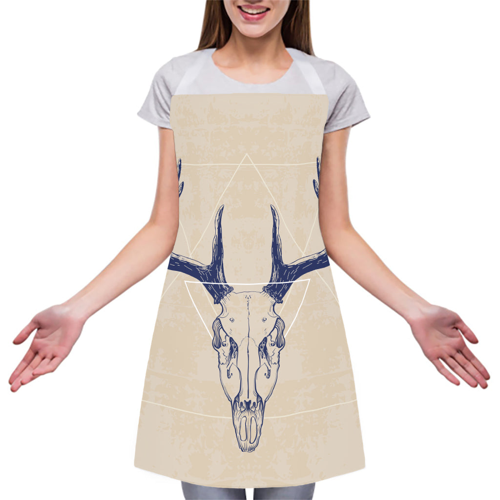 Vintage Deer Skull Print Adjustable Apron
