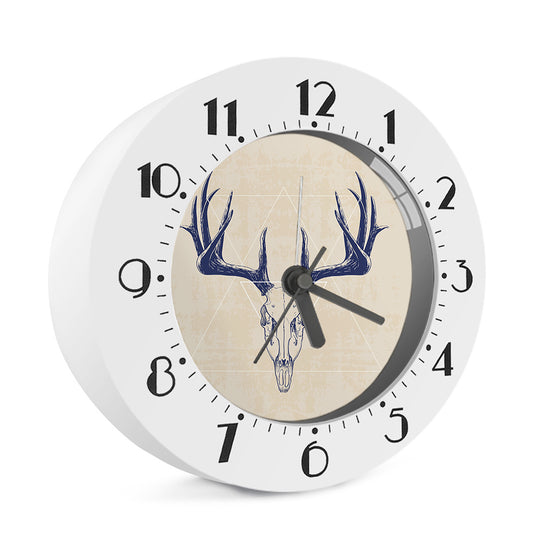 Vintage Deer Skull Print Alarm Clock