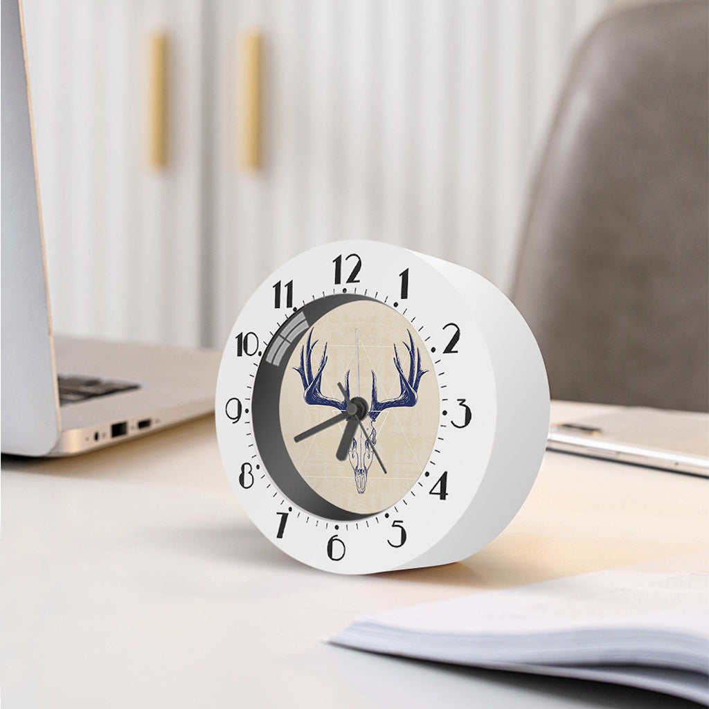 Vintage Deer Skull Print Alarm Clock