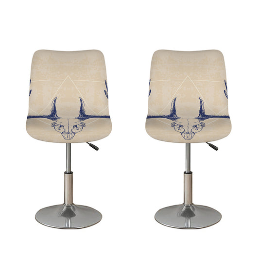 Vintage Deer Skull Print Bar Stool Covers