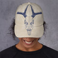 Vintage Deer Skull Print Baseball Cap