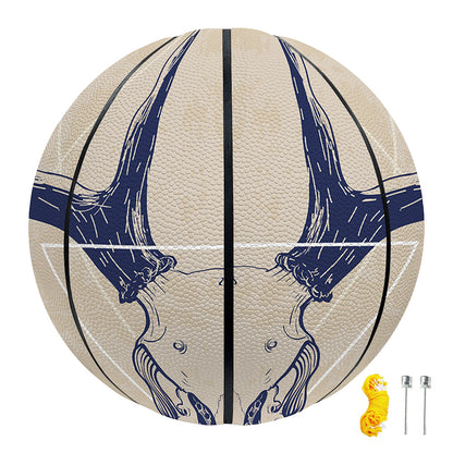 Vintage Deer Skull Print Basketball