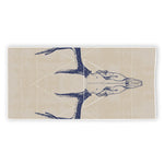 Vintage Deer Skull Print Beach Towel