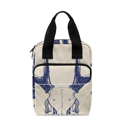 Vintage Deer Skull Print Bible Tote Bag