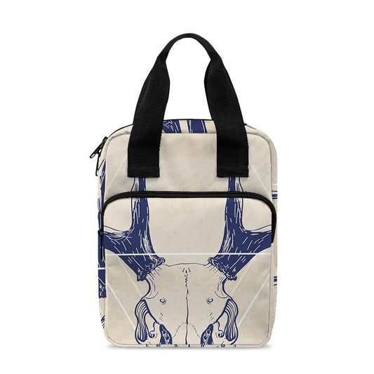 Vintage Deer Skull Print Bible Tote Bag