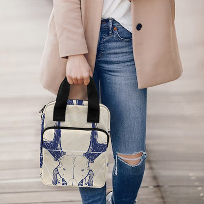 Vintage Deer Skull Print Bible Tote Bag