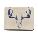 Vintage Deer Skull Print Bifold Wallet