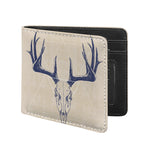 Vintage Deer Skull Print Bifold Wallet