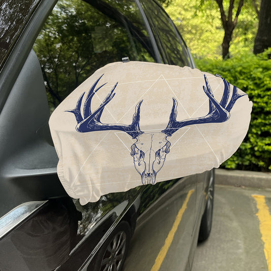 Vintage Deer Skull Print Car Side Mirror Covers