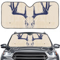 Vintage Deer Skull Print Car Windshield Sun Shade