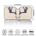 Vintage Deer Skull Print Car Windshield Sun Shade