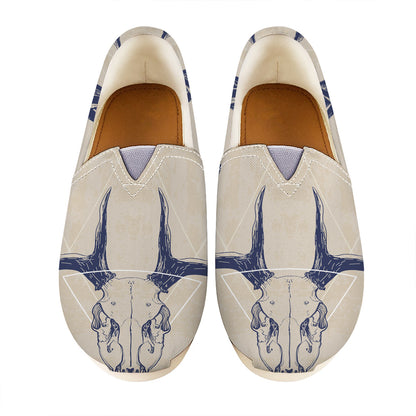 Vintage Deer Skull Print Casual Shoes