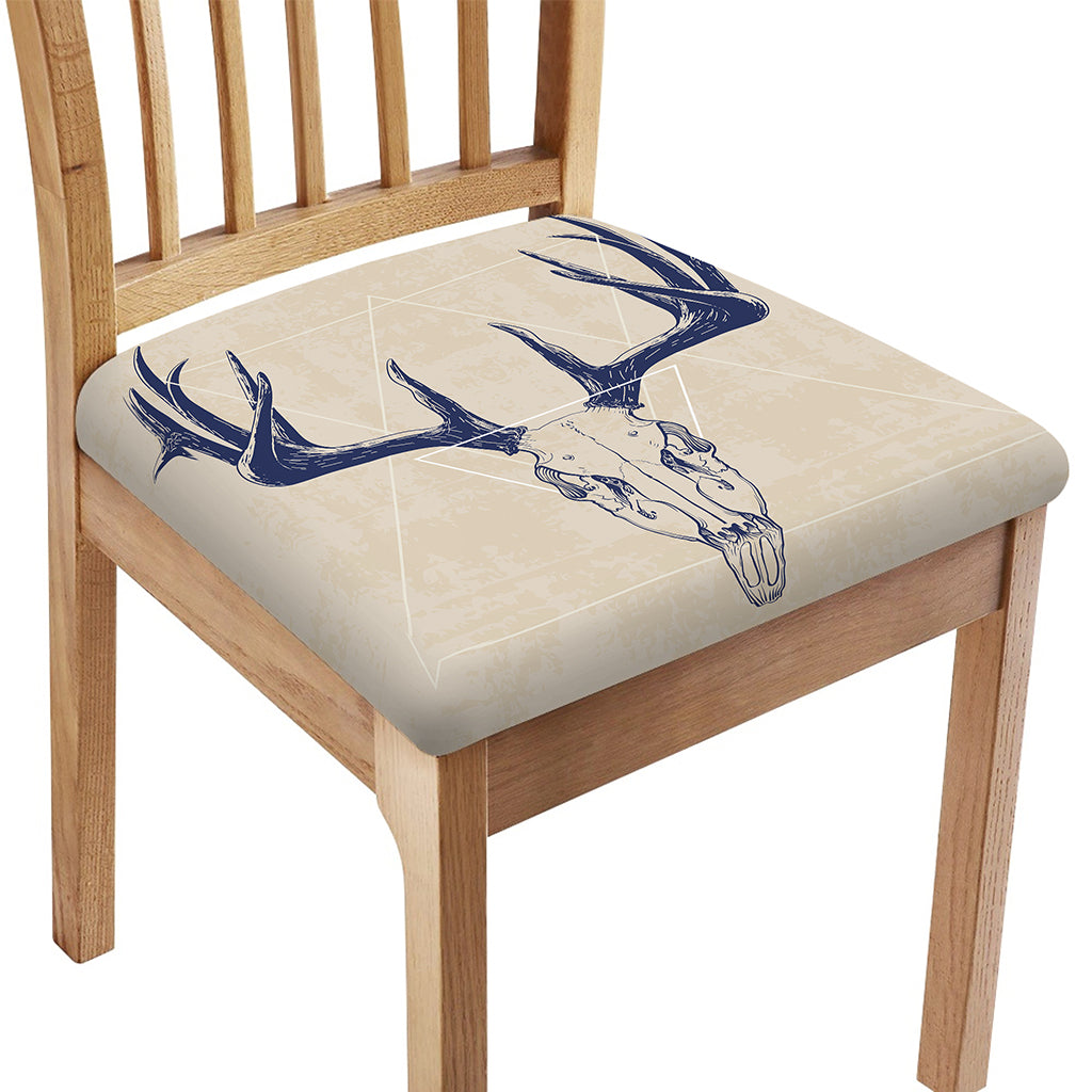 Vintage Deer Skull Print Chair Cushion Cover