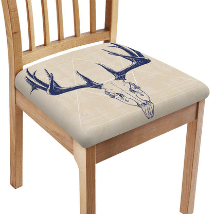 Vintage Deer Skull Print Chair Cushion Cover