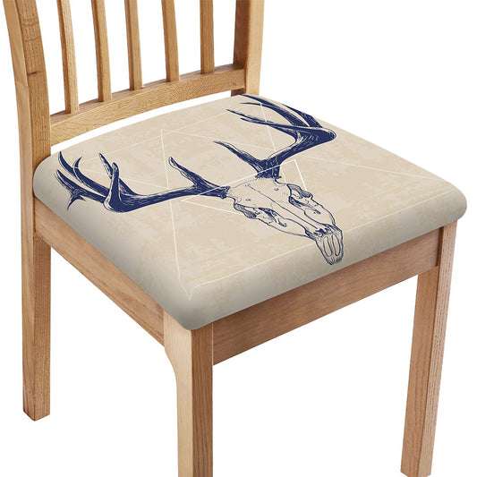 Vintage Deer Skull Print Chair Cushion Cover