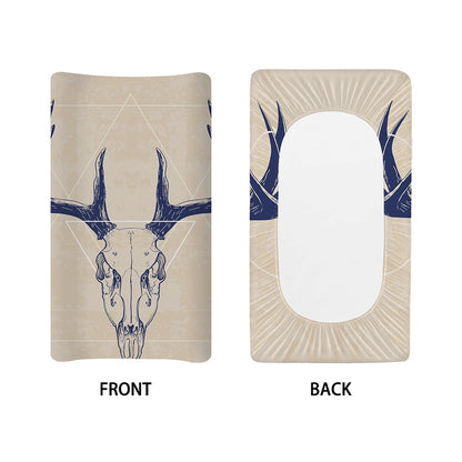Vintage Deer Skull Print Changing Pad Cover