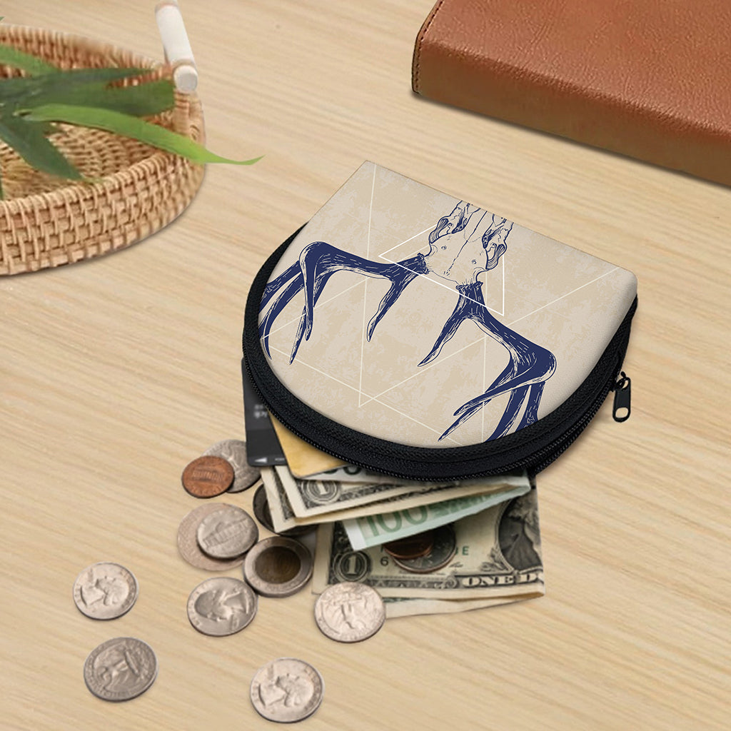 Vintage Deer Skull Print Coin Purse