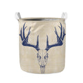 Vintage Deer Skull Print Collapsible Laundry Basket