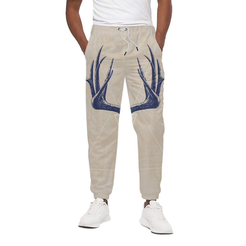 Vintage Deer Skull Print Cotton Pants