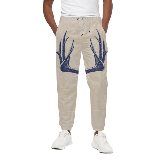 Vintage Deer Skull Print Cotton Pants