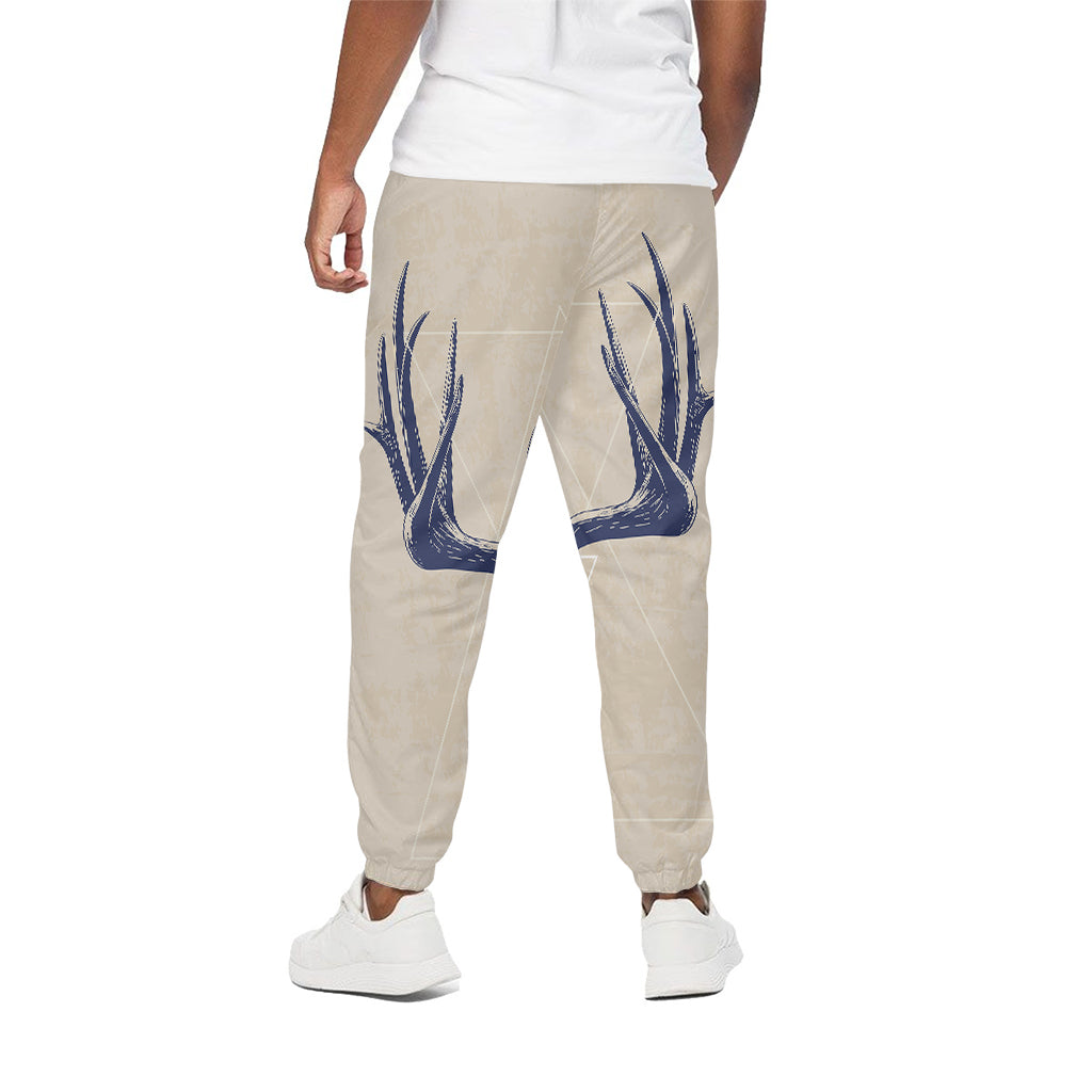 Vintage Deer Skull Print Cotton Pants
