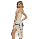 Vintage Deer Skull Print Cross Back Cami Dress