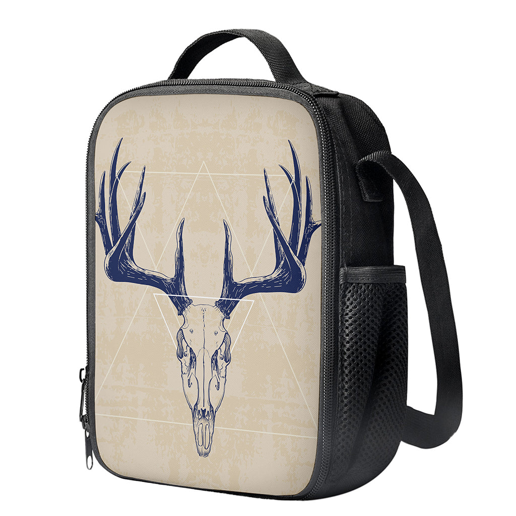 Vintage Deer Skull Print Crossbody Lunch Bag
