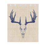 Vintage Deer Skull Print Curtain