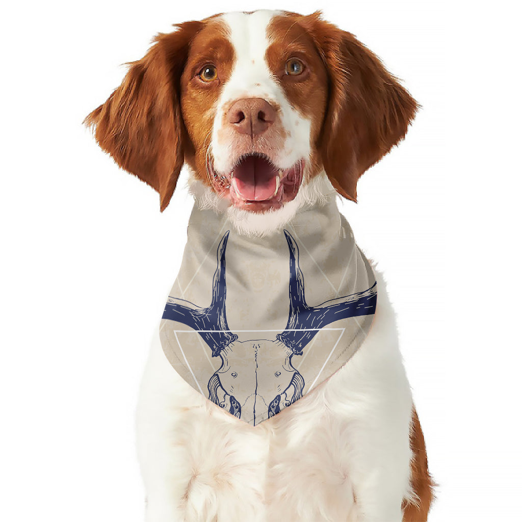 Vintage Deer Skull Print Dog Bandana