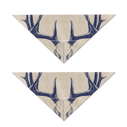 Vintage Deer Skull Print Dog Bandana