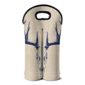 Vintage Deer Skull Print Double Neoprene Wine Tote