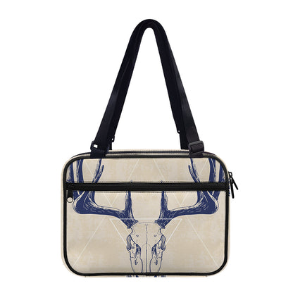 Vintage Deer Skull Print Double Strap Bible Bag