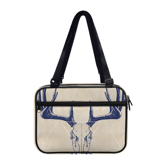 Vintage Deer Skull Print Double Strap Bible Bag