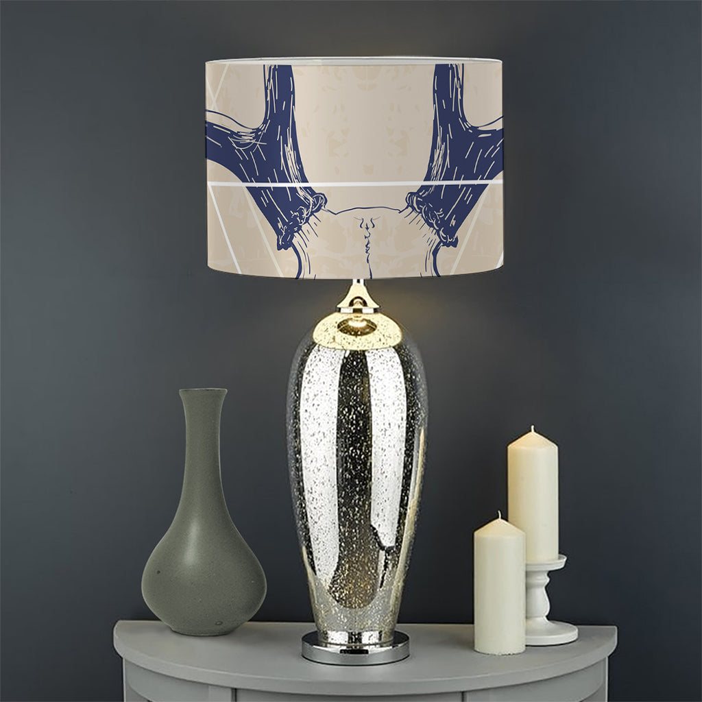 Vintage Deer Skull Print Drum Lamp Shade