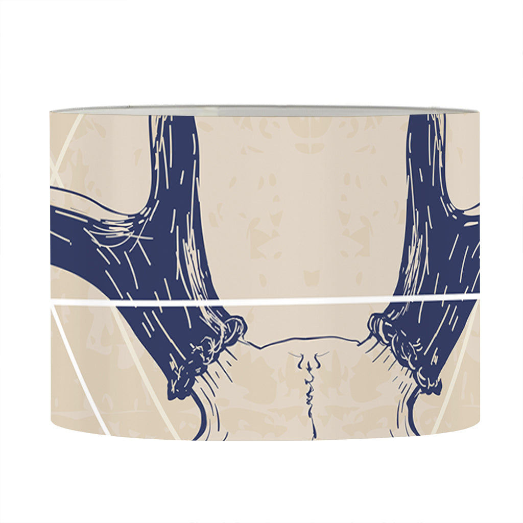 Vintage Deer Skull Print Drum Lamp Shade
