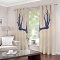 Vintage Deer Skull Print Extra Wide Grommet Curtains