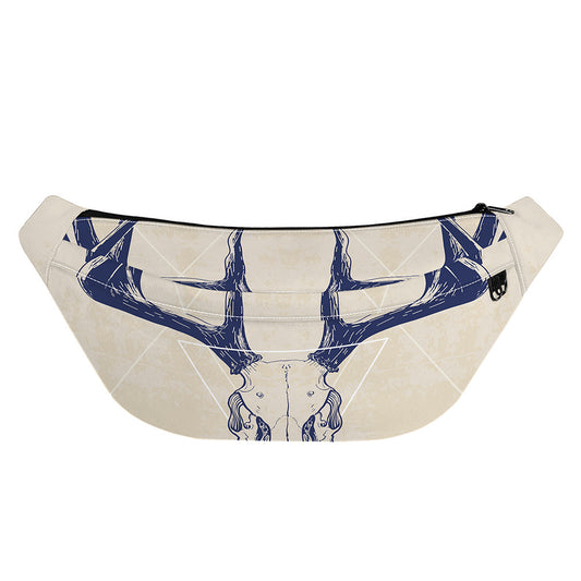 Vintage Deer Skull Print Fanny Pack