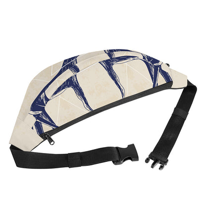 Vintage Deer Skull Print Fanny Pack