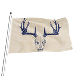 Vintage Deer Skull Print Flag