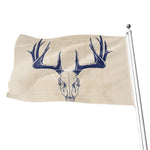 Vintage Deer Skull Print Flag